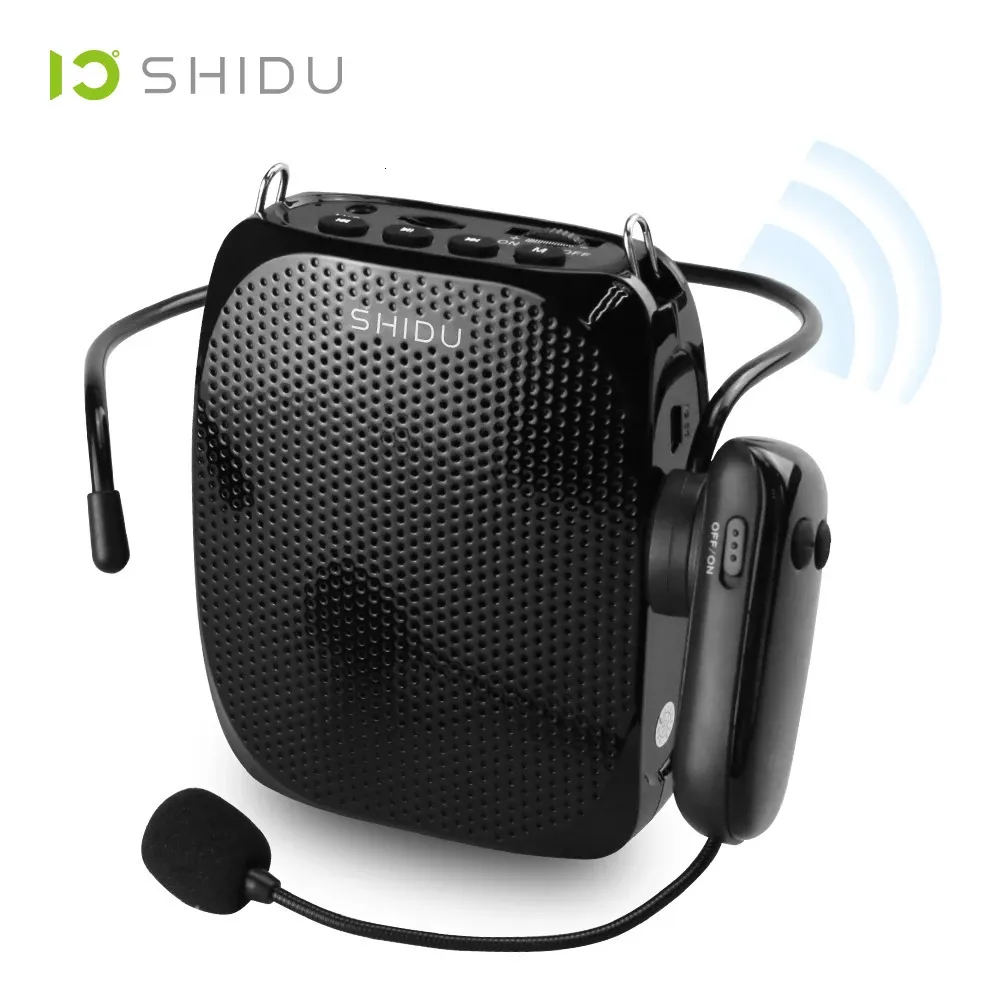 Microphones SHIDU 10W Portable Voice Amplifier Wireless/Wired Microphone AUX Audio Portable Speaker USB Altoparlante For Teachers Tourrist 231116