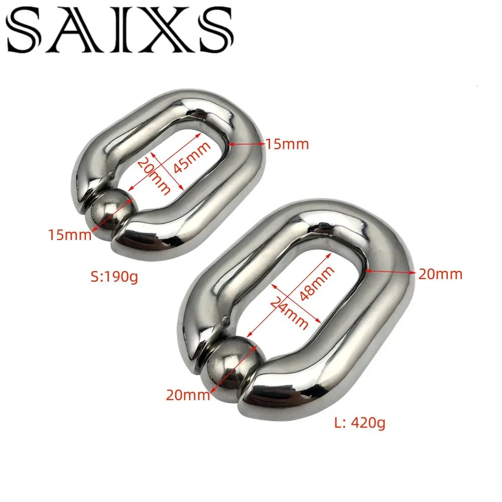 Vibrators Scrotal Stretch Pendant Scrotum Pendant Ball Stretchers Testis Weight Penis Restraint Stainless Steel Cock Lock Ring Bondage 231116