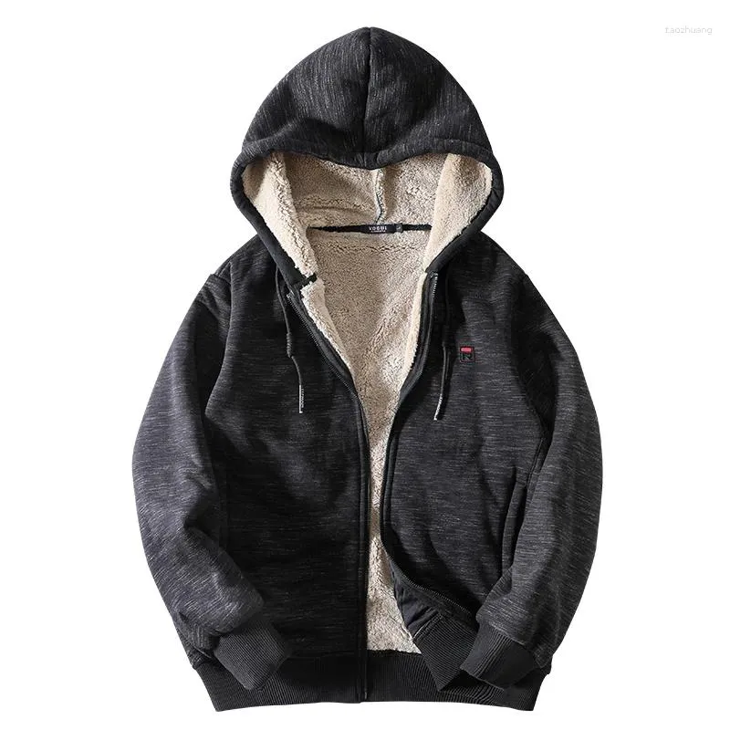 Herrenjacken Männer Street Style verdicken Winterjacke für Fleece Langarm Mantel Mann lässig Hoodies Streetwear Mode Vintage Mäntel