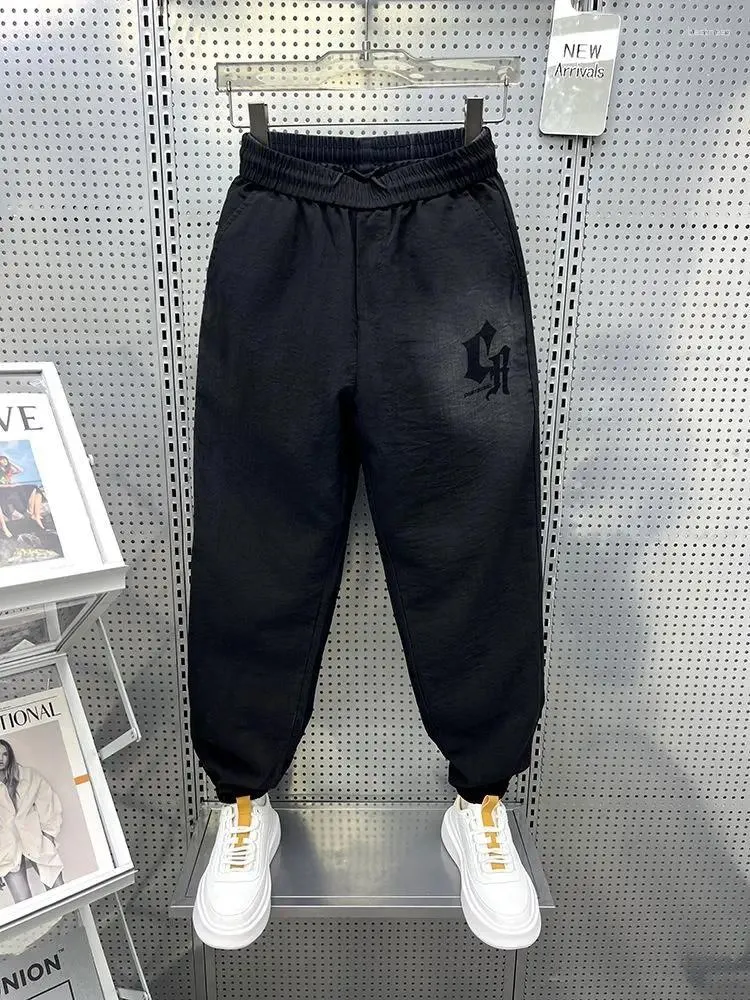 Pantaloni da uomo Pantaloni estivi in lino di cotone Pantaloni traspiranti neri Pantaloni sportivi larghi ad asciugatura rapida Hip-hop Harem Pantaloni sportivi di marca