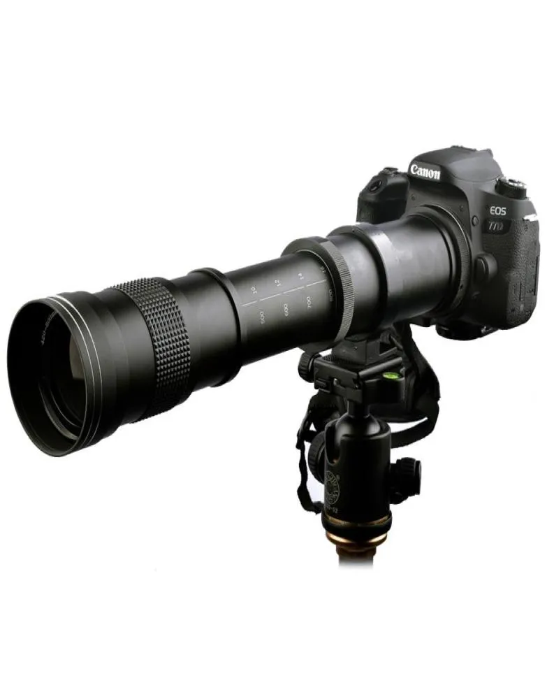 420800mm F8316 Super Telepo Lens Manual Zoom Lens T2 Adaper Ring för Canon 5D 6D 7D 60D 77D 80D 550D 650D 750D DSLR Camer9884150