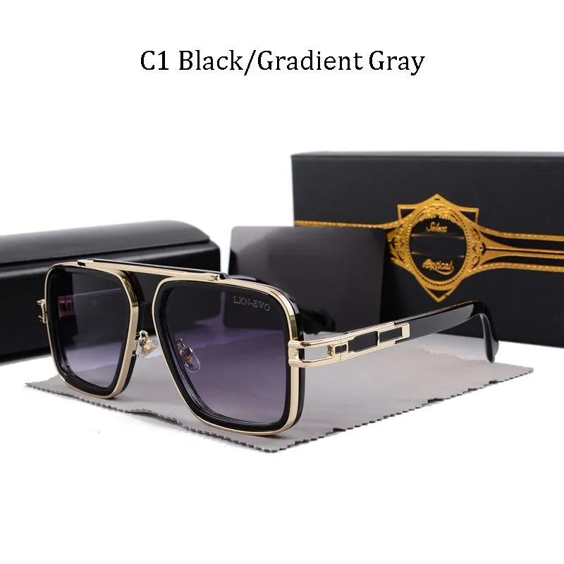 2023 mężczyzn Vintage Pilot Sunglasses Square damskie okulary przeciwsłoneczne projektant mody Designer