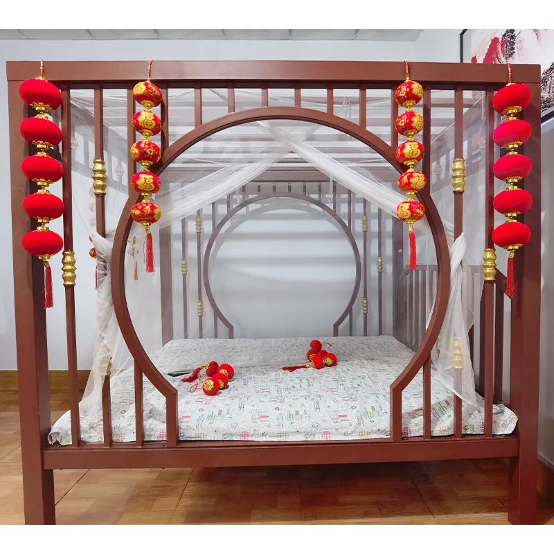 Chinese Style Shockproof Platform Bed Solid Wood Customizable Modern Minimalist Tatami Bed Frame Without Mattress