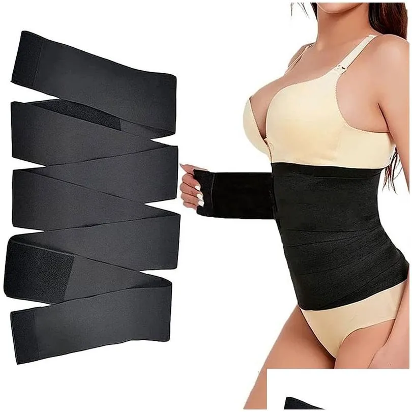 Cintura Tummy Shaper Invisible Wrap Trainer Cinta Snatch Me Up Vendaje Soporte lumbar Cinturón Ajustable Back Braces Herramienta Drop Entrega Heal DH4I3