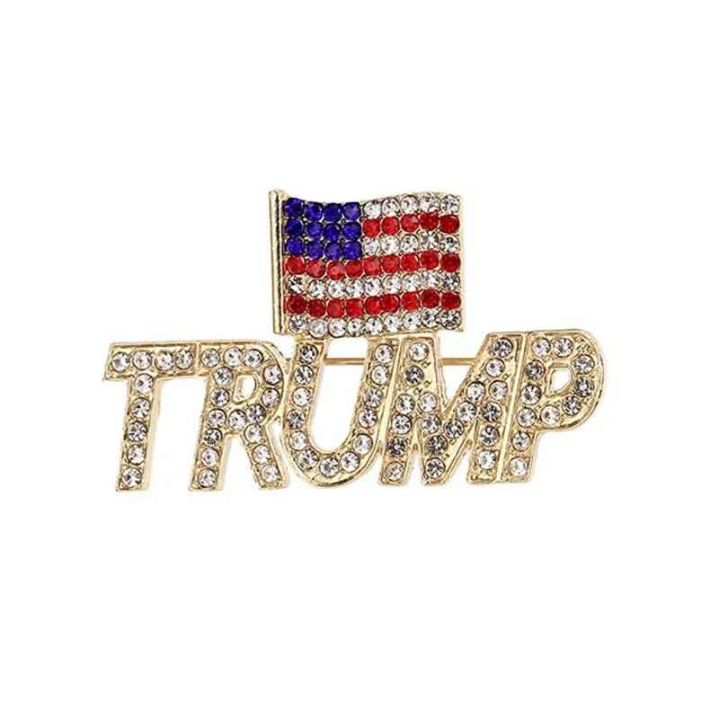 American Flag Brooches Creative Diamond Brooch Ladies Party Fashion Accessories Christmas Gifts