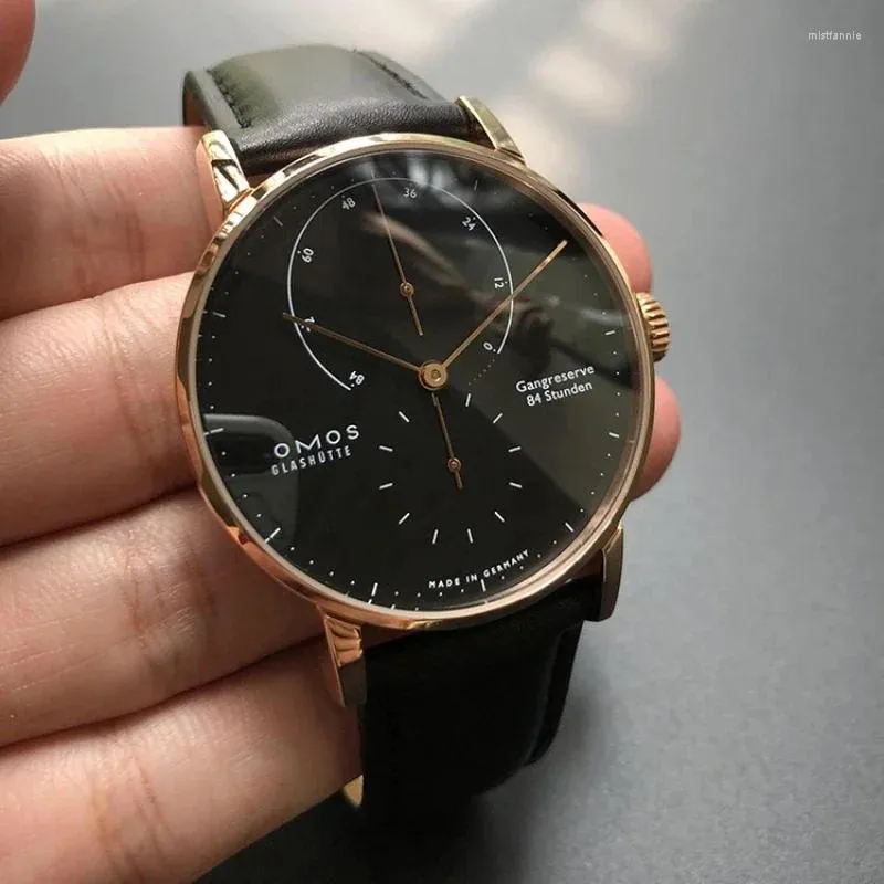 Horloges OMOS Mechanisch herenhorloge Eenvoudige wijzerplaat Roestvrij stalen kast Waterdicht Minimalistisch Bauhaus Tangomat Automatisch zelfopwindend