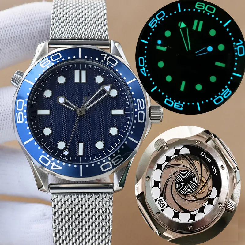 Designer-Uhren, 60. Uhr, 42 mm, Keramik-Lünette, leuchtende Herren-Orologio-Herren-Luxusuhr, automatisches Uhrwerk, mechanisch, Montre de Luxe-Uhr, Nato 300 m, Armbanduhren a1