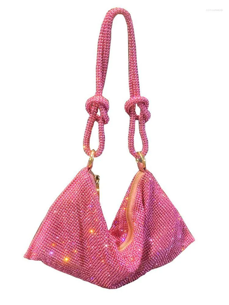 Evening Bags Pink Sequins Glitter Sparkling Party Gloris Bling Carry Bag Bolt Design