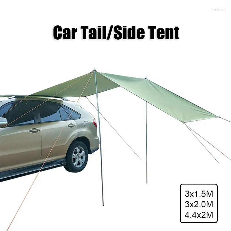 Tents And Shelters Outdoor Camping Car Awning Portable Shade Sail Auto Tail Side Tent Canopy Sunscreen 210D Oxford Parasols Waterproof