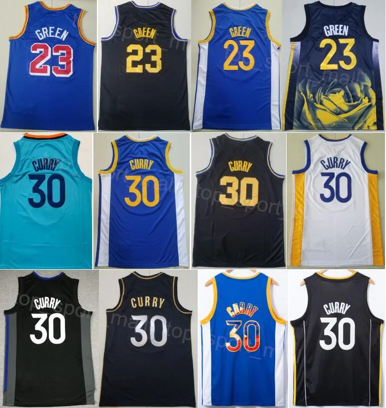 Stitch City Basketball Draymond Green Jersey 23 Stephen Curry 30 Men Team Statement Icon Breatbar Pure Cotton for Sport Fans Emagnär tjänade högsta kvalitet