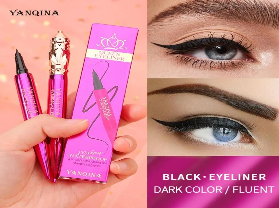 Yanqina Staff Eyeliner Pen Waterproof Długotrwałe matowe kosmetyki pismo odręczne Antisweat Eye Liner Fastdry gładki 08078198765