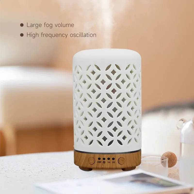 Other Home Garden Aroma Diffuser Ceramic Copper Coin Desktop Ultrasonic Perfume Air Humidifier Smart Appliances with LED Night Light 231116