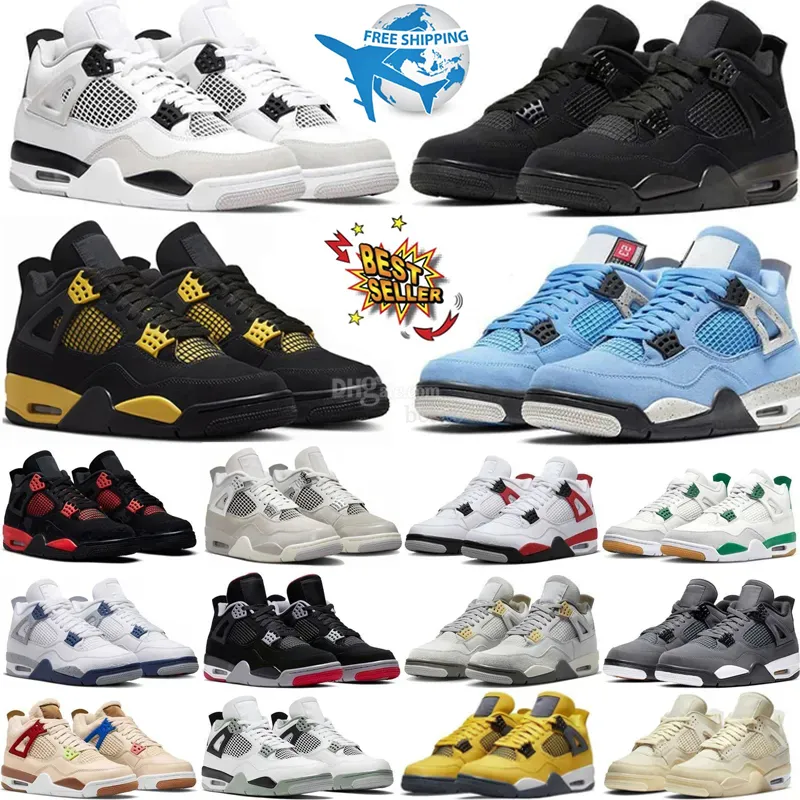 Jumpman 4 Баскетбольные кроссовки Мужчины Женщины Кроссовки 4s Military Black Cat Sail Red Cement Yellow Thunder White Oreo Cool Grey University Blue Seafoam мужские спортивные кроссовки