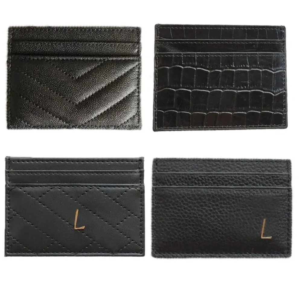 Designer Women Carte Tolders Men Croco Quilted Caviar Credit Cards Cartes portefeuilles Mini portefeuille