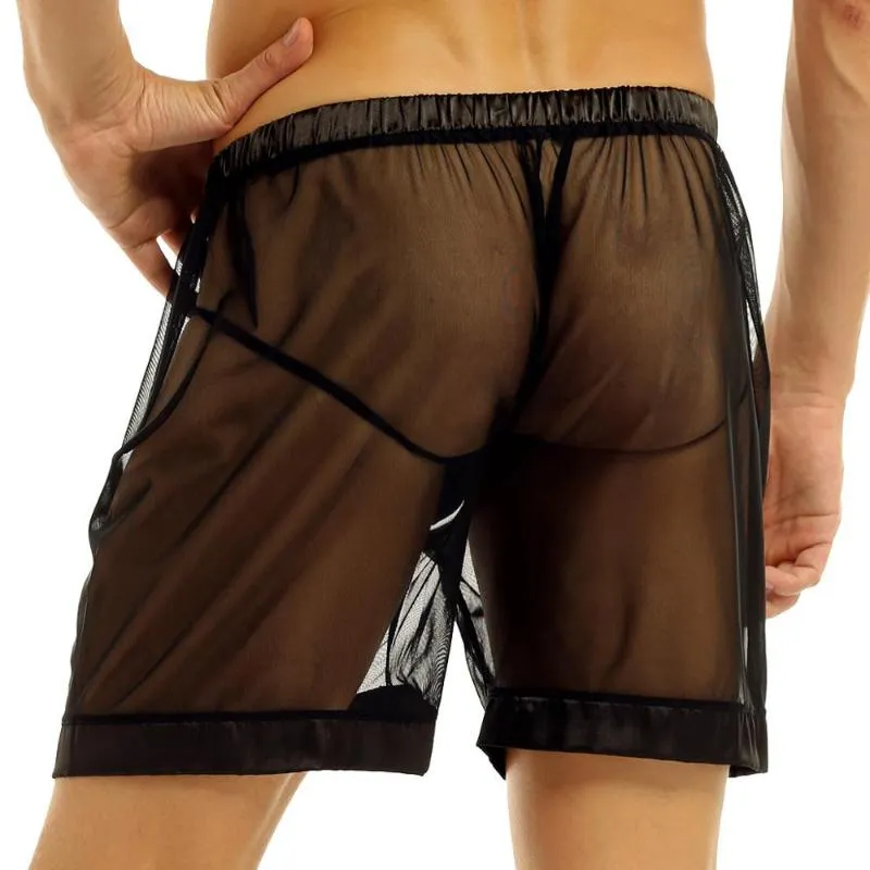 MUITOPANTES Mens Sexy lingerie transpare-through malha slip boxer shorts íntimos íntimos do solohommes lounge use homens gays calcinha