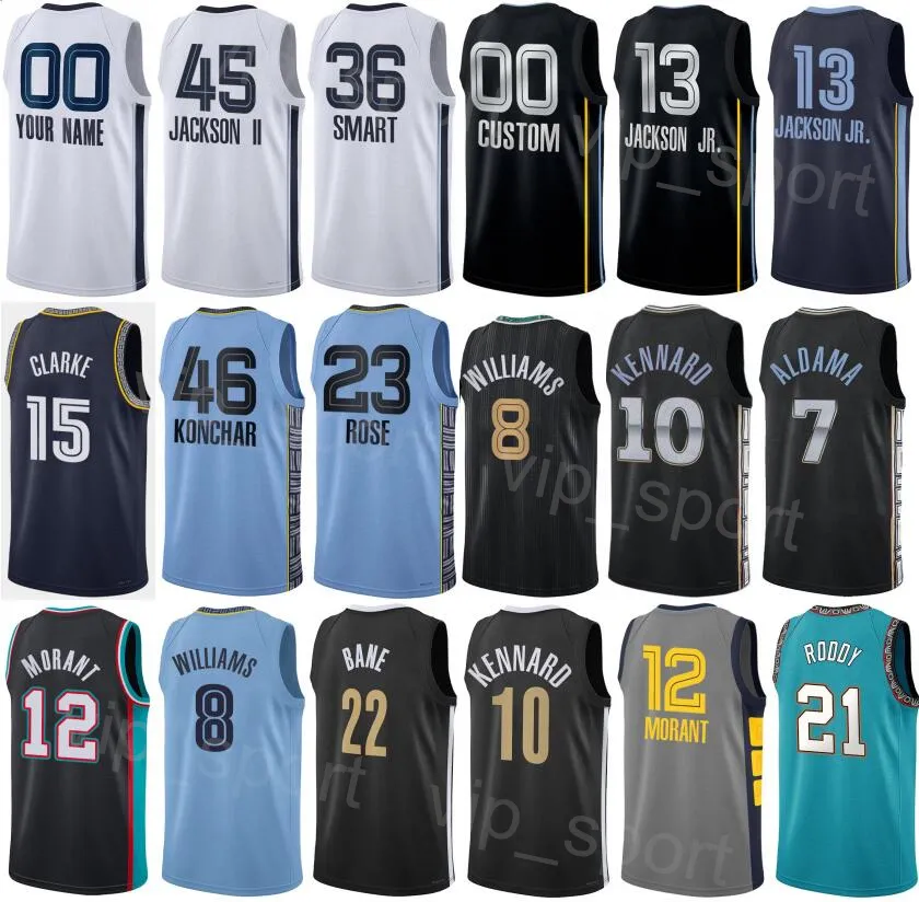 Stampa Uomo Donna Città Basket Jaren Jackson Jr Jersey 13 David Roddy 21 Steven Adams 4 Derrick Rose 23 Marcus Smart 36 Ziaire Williams 8 Guadagnato Nome personalizzato Numero