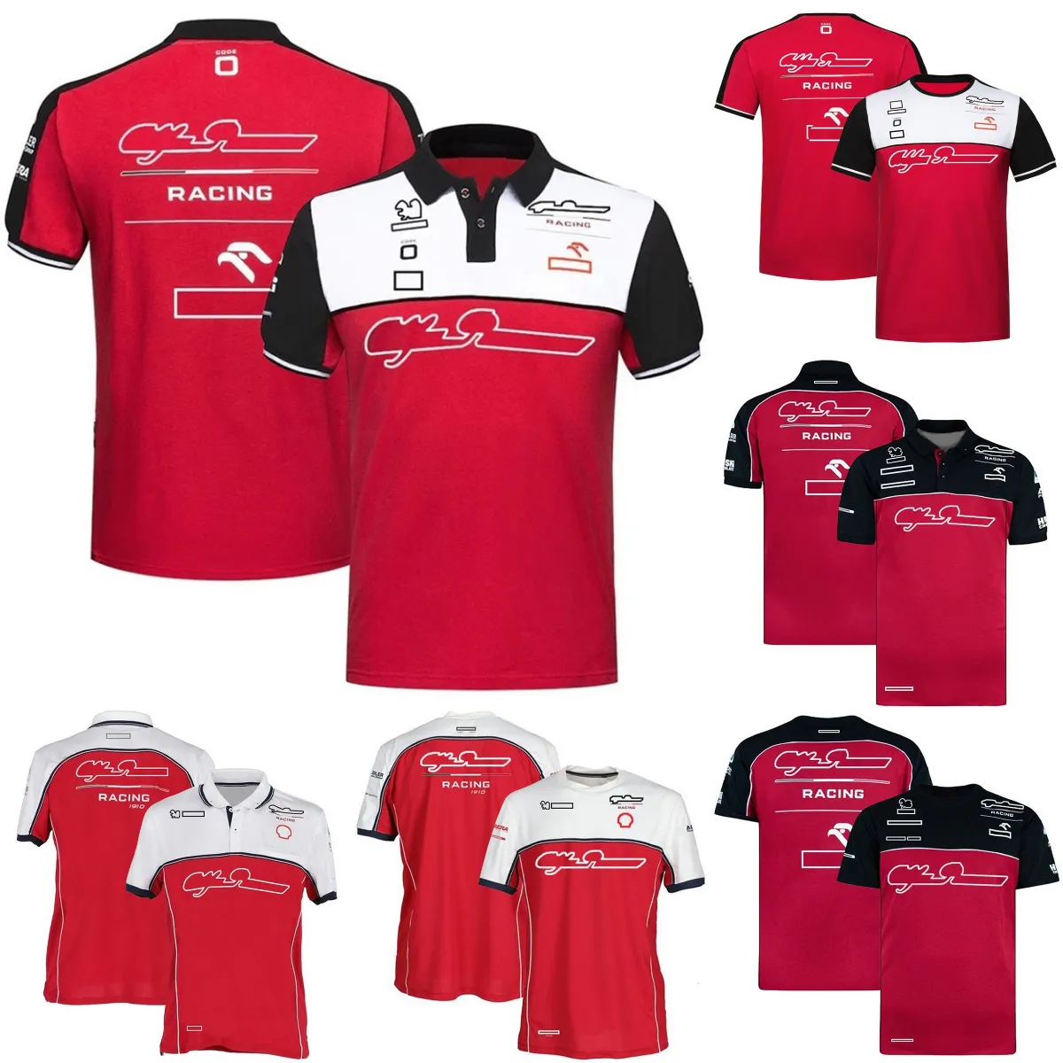 2022-2023 F1 camiseta Fórmula 1 Equipo Polo Camisas Conductor Traje de carreras Manga corta Verano de gran tamaño Fans de coches Camisetas Jersey de motocrós