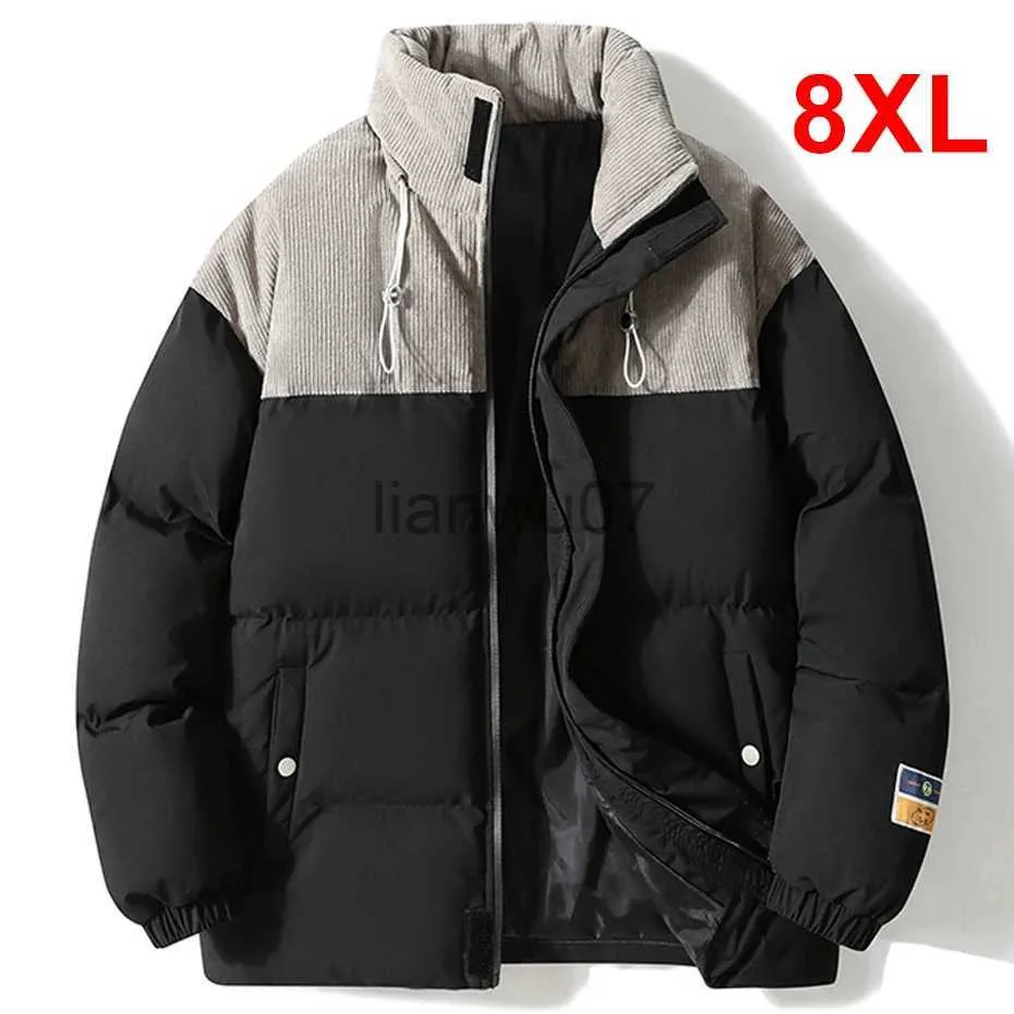 Męskie Parkas Winter Parkas Mężczyźni grube wyściełane kurtki płaszcze Plusowe rozmiar 8xl moda swobodna patchworka parkas mężczyzna duży rozmiar 8xl odzież wierzchnia J231117