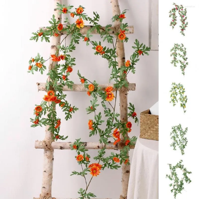 Fleurs décoratives Simulation fleur vigne réaliste pas faner 66 plantes artificielles faux chrysanthème accessoires de photographie