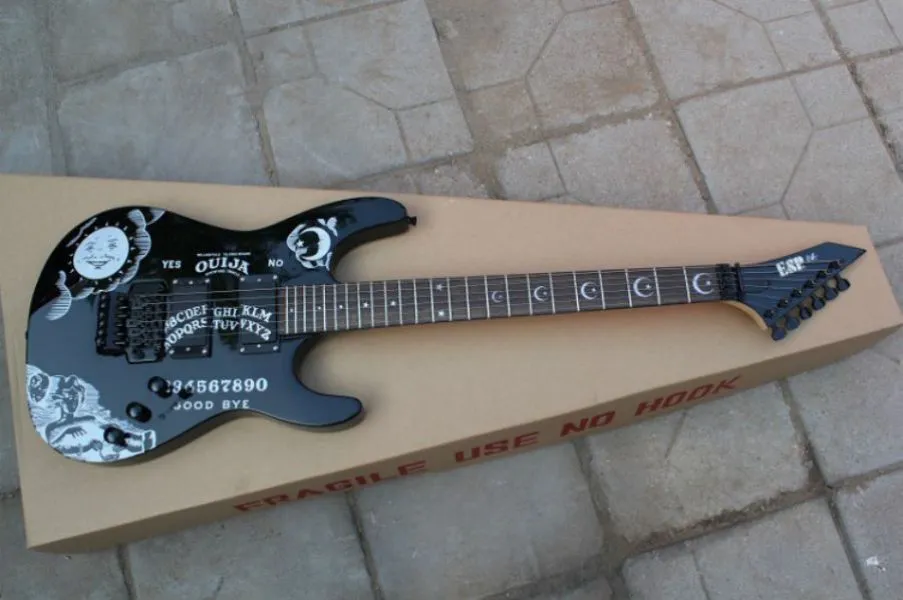 prix de gros vendeur Haute qualité Nouveau noir KH-2 Kirk Hammett Ouija guitare électrique blanche sans étui