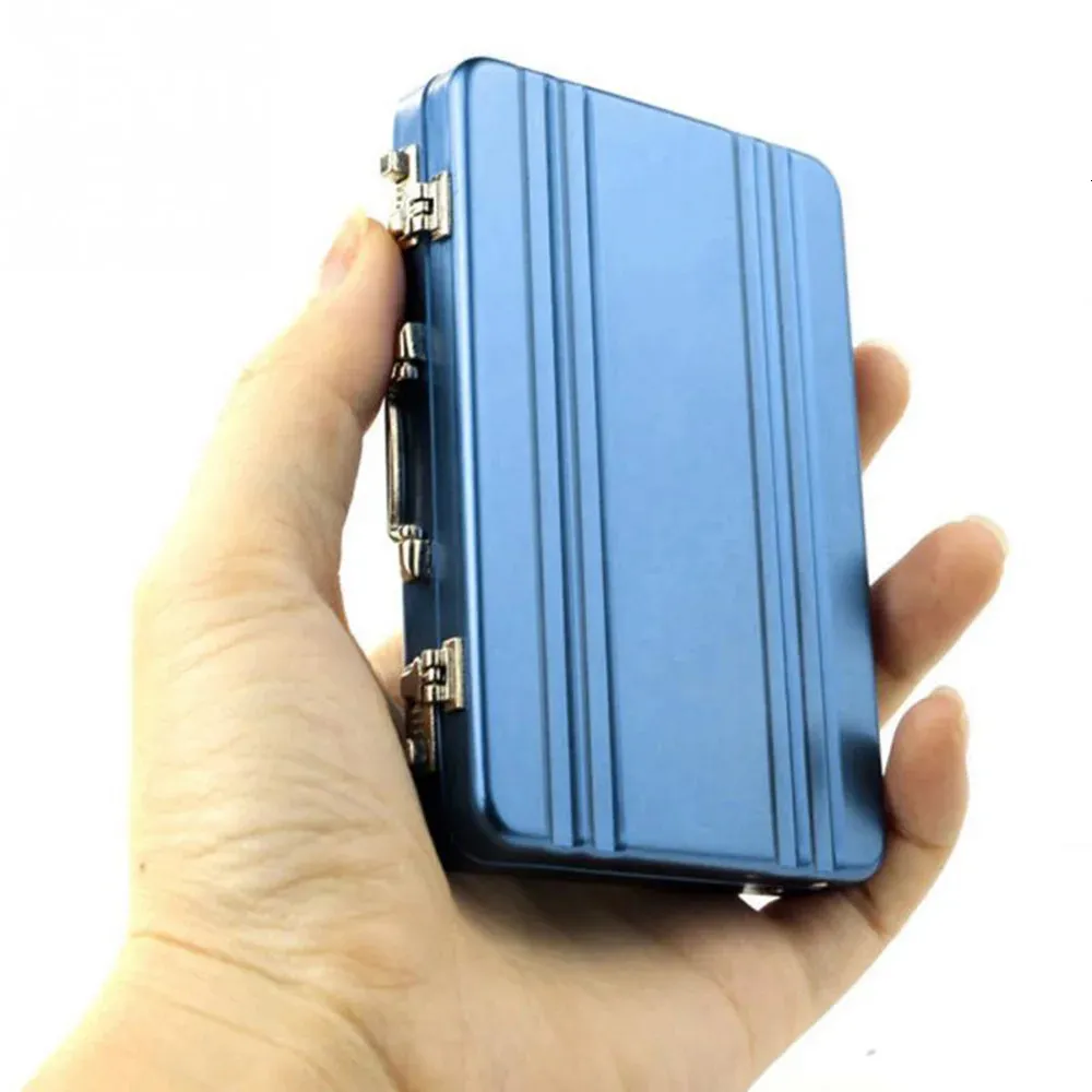 مربعات المجوهرات مصنوع تخزين الألومنيوم حامل بطاقة الائتمان حامل بطاقة الائتمان Mini Case Case Organizer Rectangle 231117