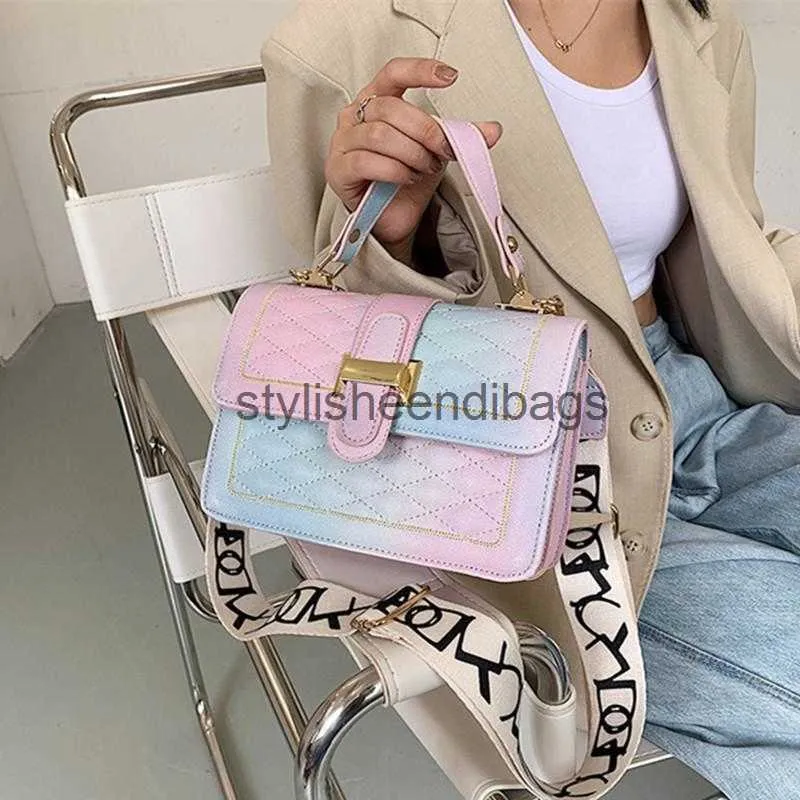 Vrouwelijke schoudertassen trend handtassen gradiënt regenboog crossbody tas elegantstylisheendibags