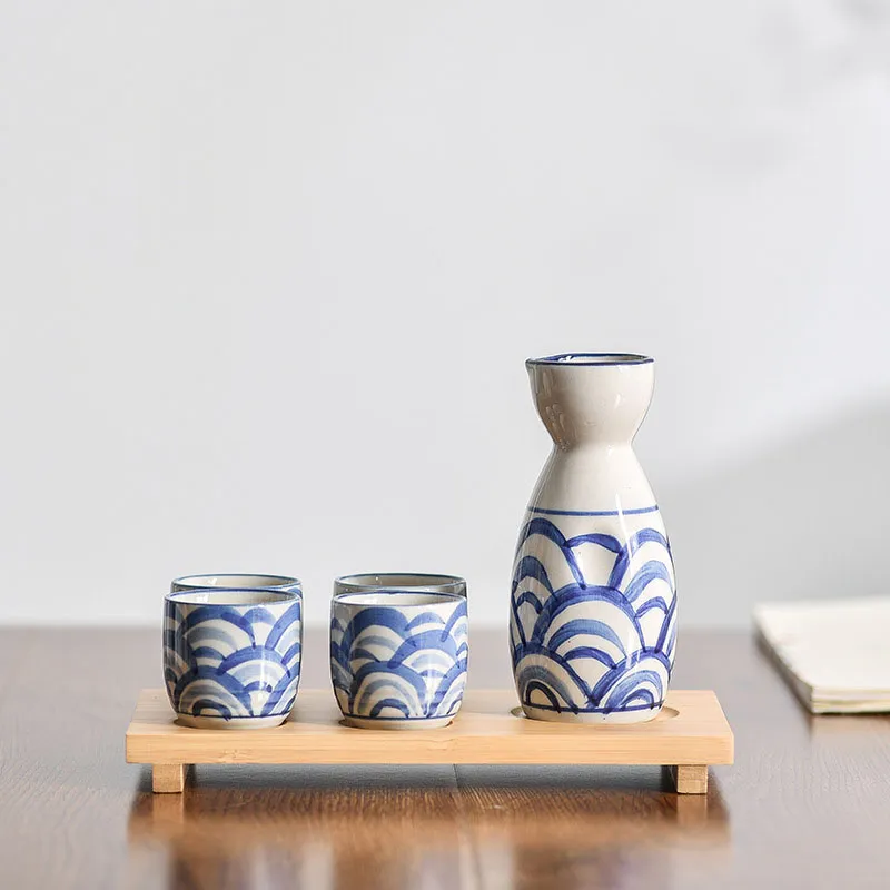 Seigaiha Ceramic Sake Set