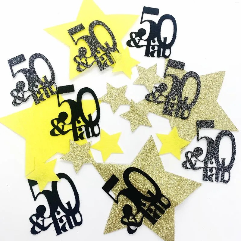 Party Decoration 50 och Fabulous 50th Birthday Decorations Star Large Table Confetti för hemmor Far Firar Pensionera