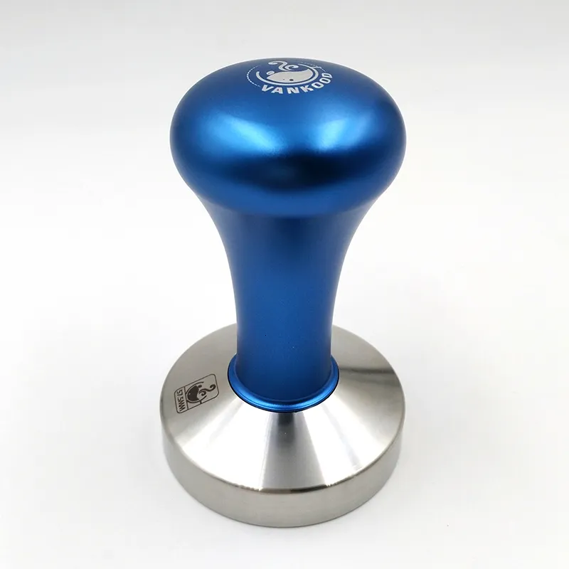 Tampers Espresso Coffee Tamper Blue Coffee Tamper Machine Press Flat Base Barista Accessories 51mm 57,5mm 58mm 230417