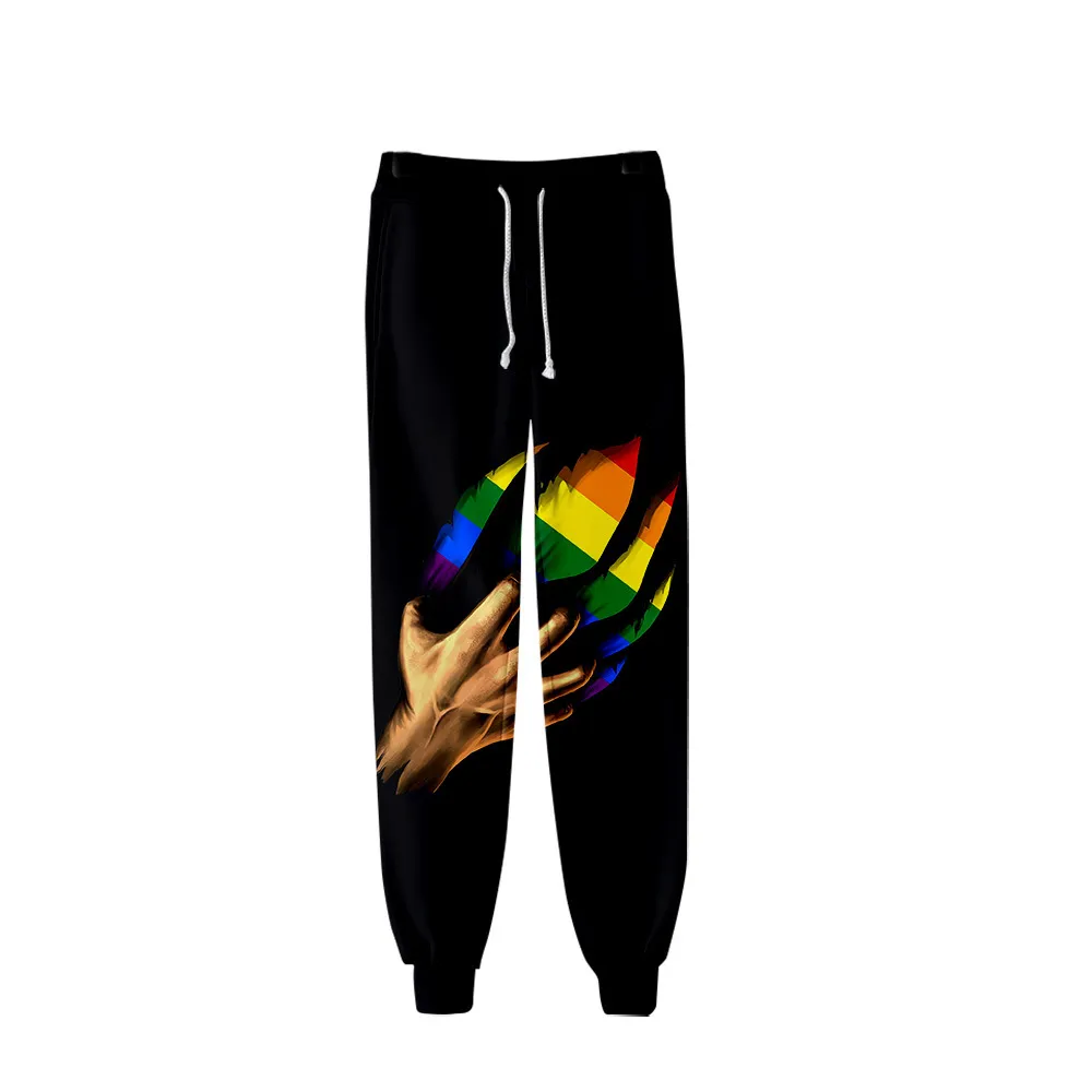 3D Prind Men Mulheres LGBT Lesbian Orgulho gay Bandeira arco -íris Sweat Harajuku Long Swlestants calças de inverno Casual Funny Trousers004