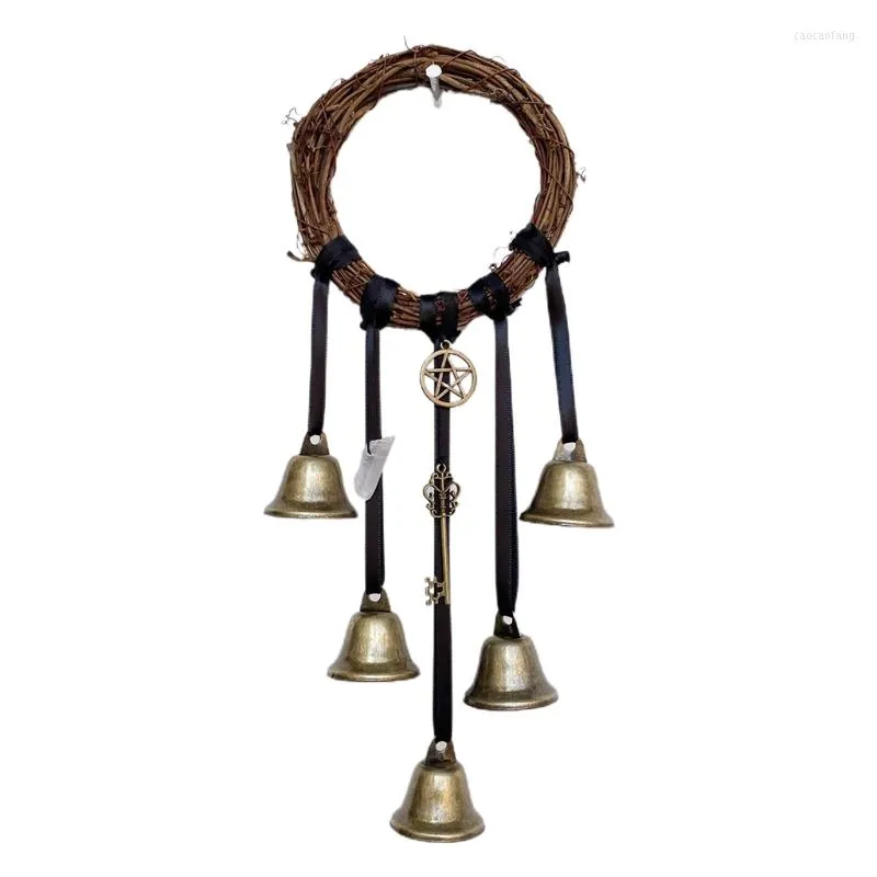 Decoratieve beeldjes Witch Bells heksende dingen magische amulet windtiond verbannen kwaad faux kristalkwarts hangende hanger voor voordeur