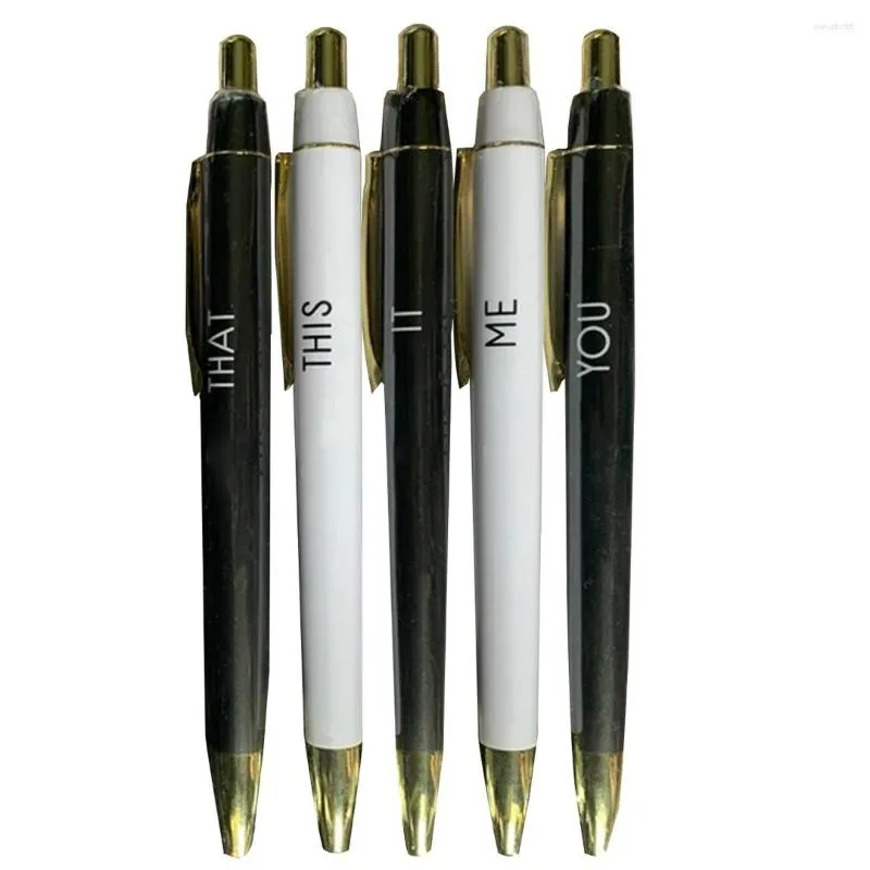 5pcs 0.5mm Plastic Ballpoint Pens Set Novelty Promotional For Adults School Office Multi-function Pen Stationery Supply