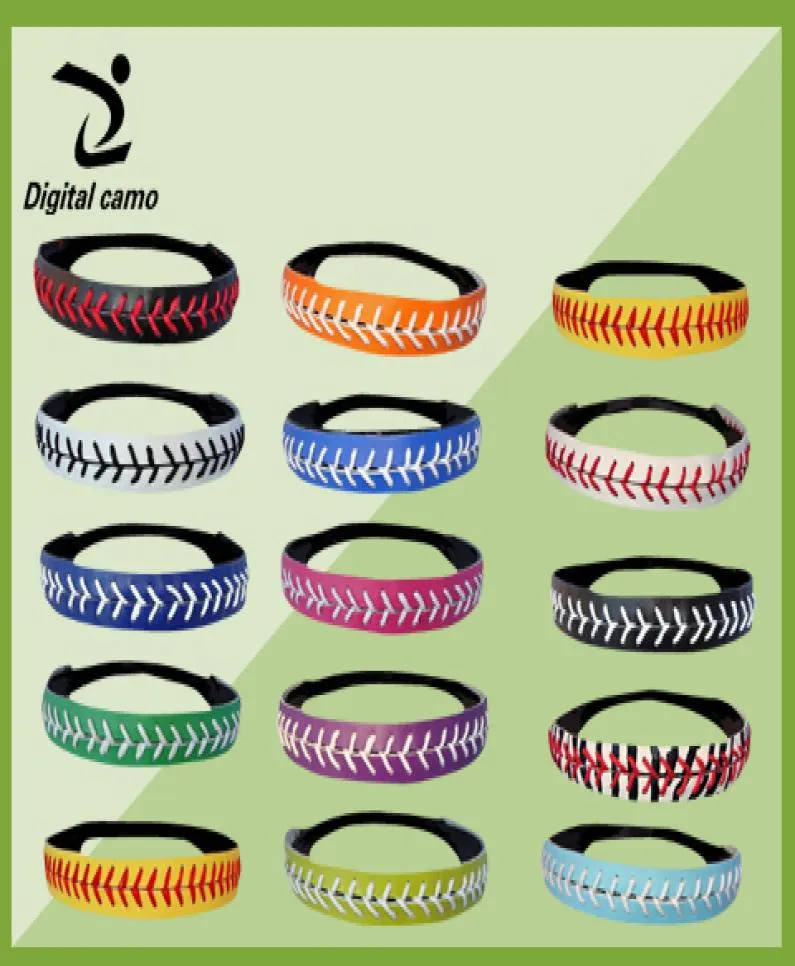 selling Softball Baseball Hair Bands Leather Headband Women Elastic Head Bands Headwear Softball Patchwork Headbands Hair Claw8306035