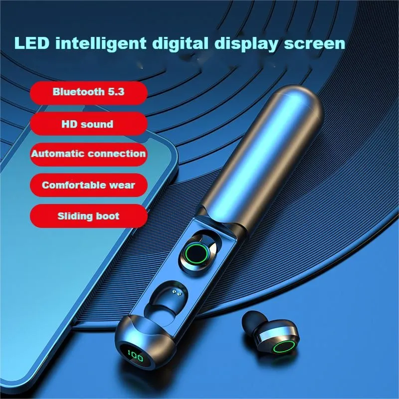 TWS Bluetooth headphone Wireless Earphone Fingerprint control BQ40 model In-ear Built-in Microphone LED display High quality Headphone Sport Earphone headsets