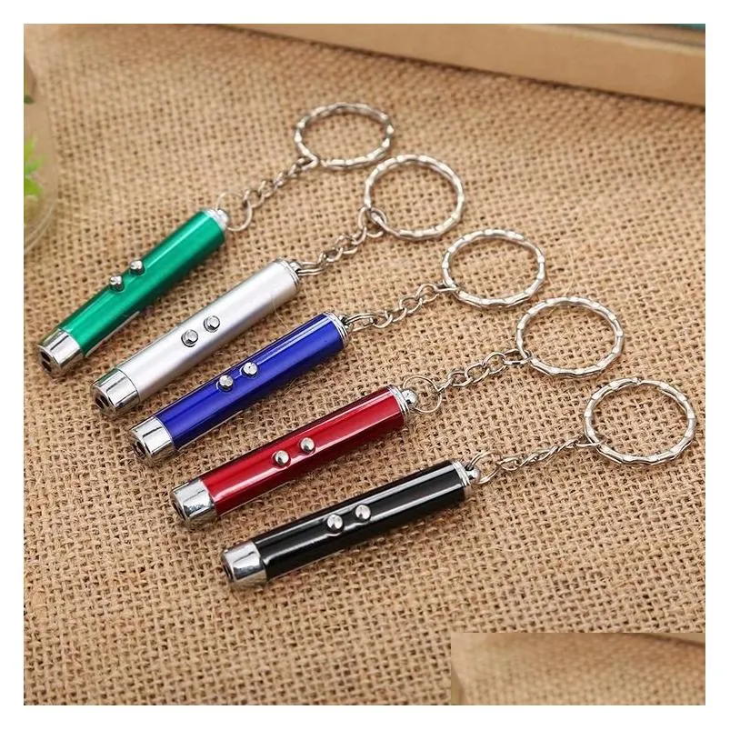 Cat Toys Mini Red Laser Pointer Pen Key Chain Funny Led Light Pet Keychain Keyring For Cats Training Play Toy Dh0185 Drop Delivery H Dh0Pk