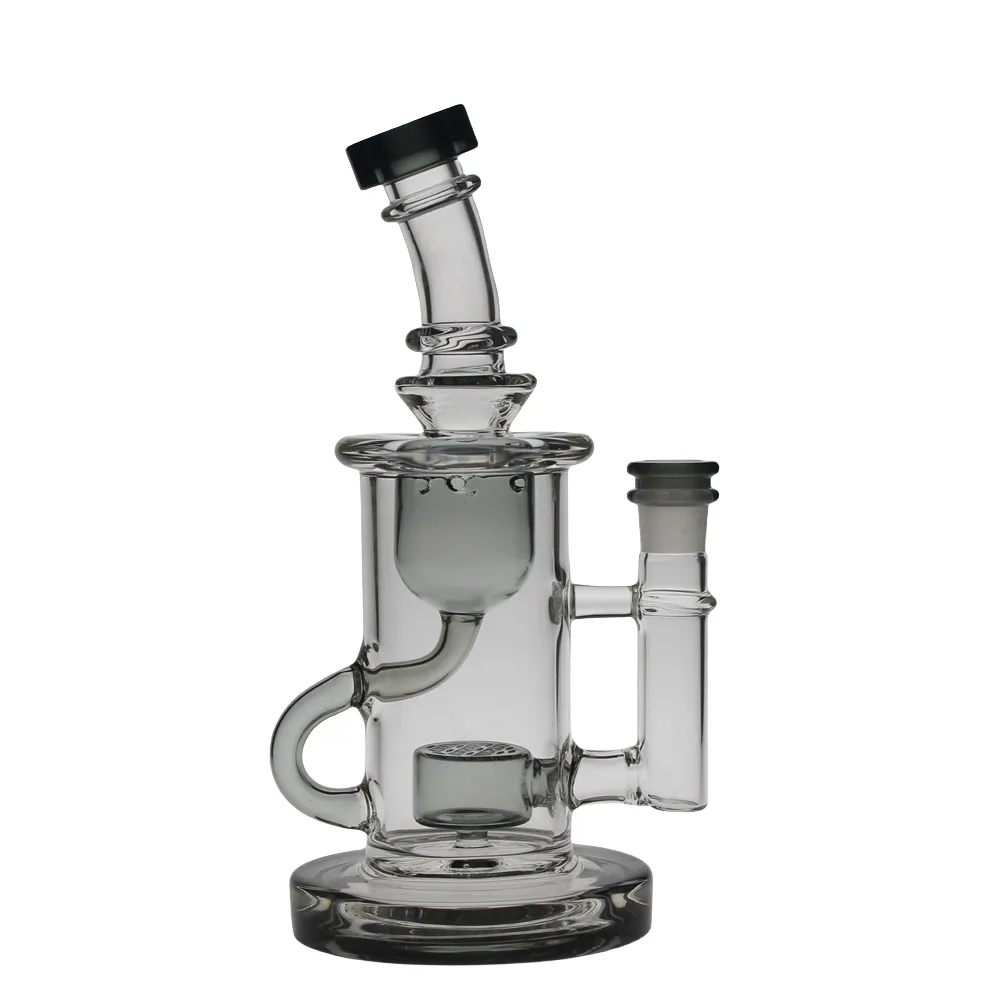 SAML Color Klein Bong Hookahs SOL Dab Rig Glass Recycler Smoking Flower Water Pipe Seed Of Life joint Size 14.4mm Thick Base PG3003C FC-Klein