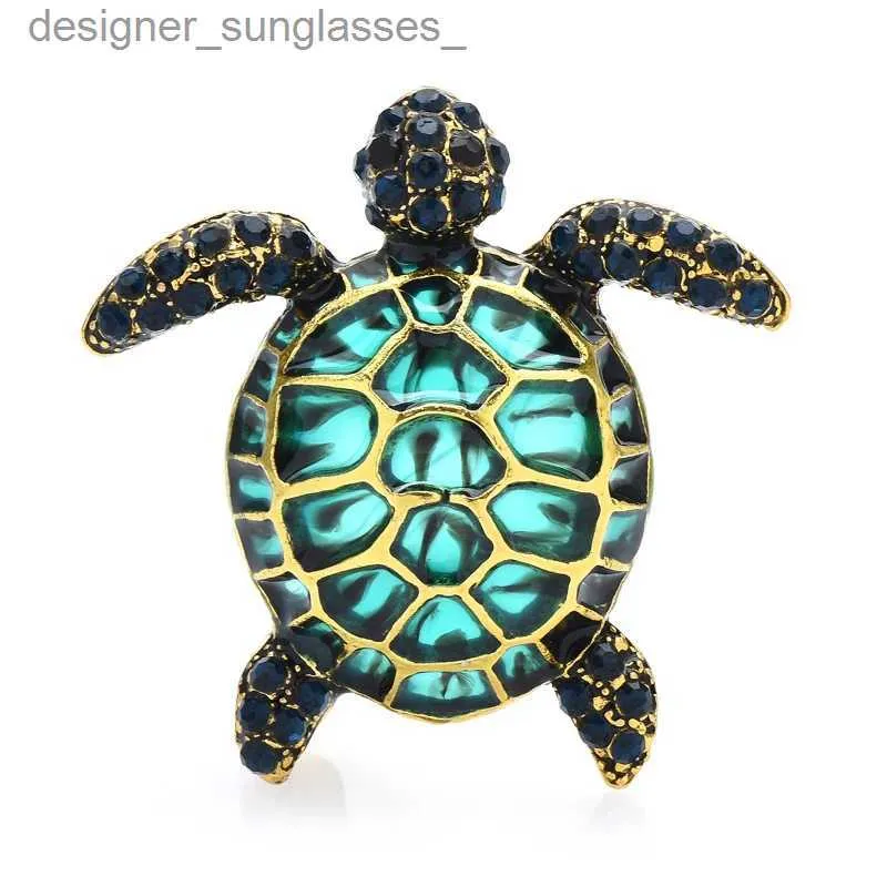 Pins Brooches Wuli baby Enamel Turtle Brooches For Women Men ly 3-color Animal Party Casual Brooch Pin GiftsL231117