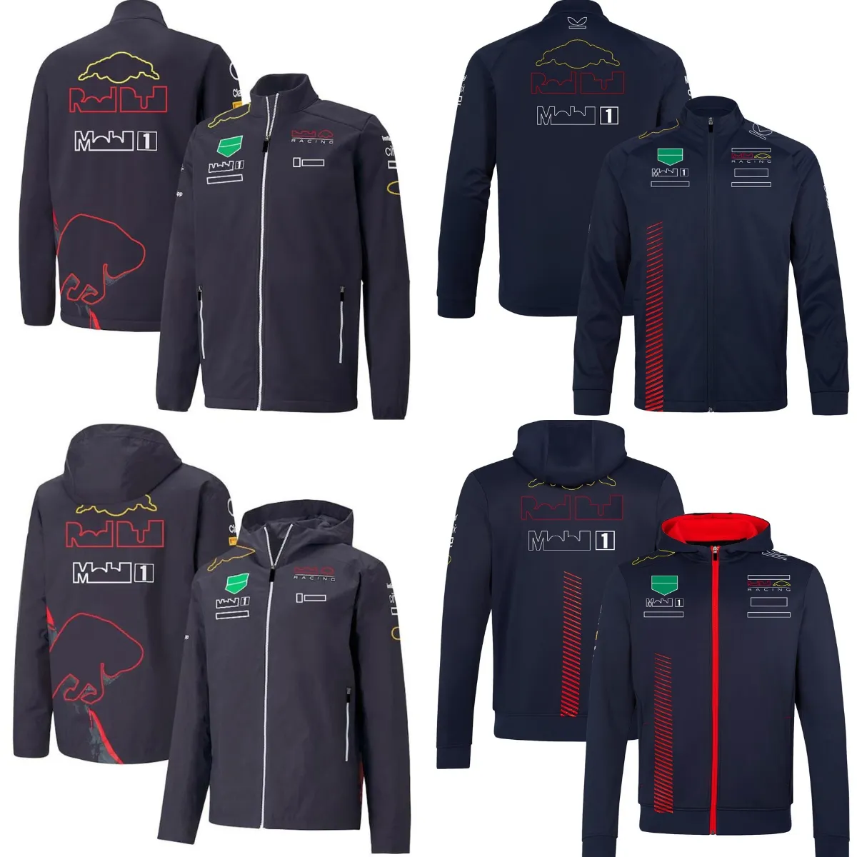 F1 Windbreaker Kurtka 2022-2023 Formuła 1 Drużyna zamek z kapturem Kurtki wyścigowe Racing Casual WindProof Men Miękka kurtka kurtka z kapturem