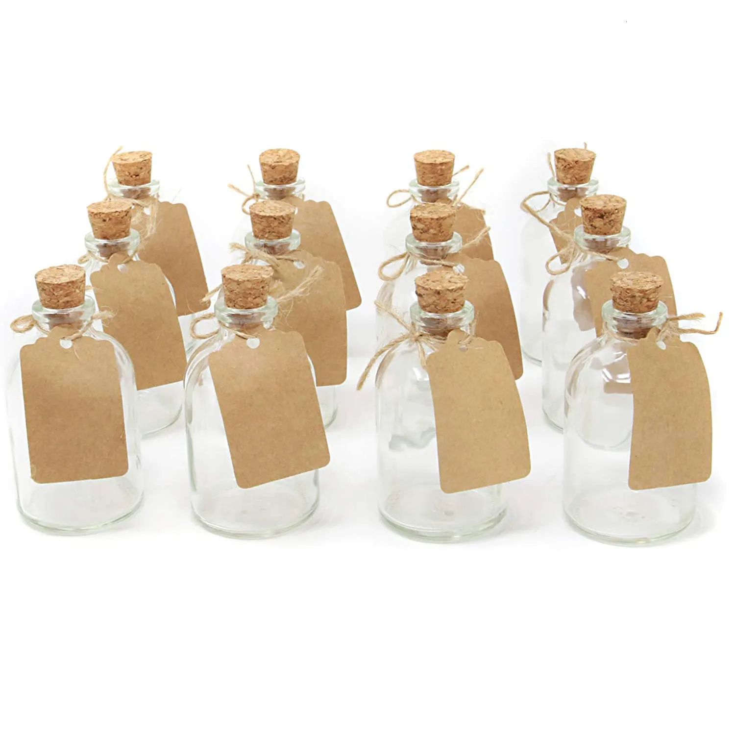 Bottles Jars Mini Glass | Wedding Decorations Favours With Cork Lids Includes Attached Labels Kitchen 230414