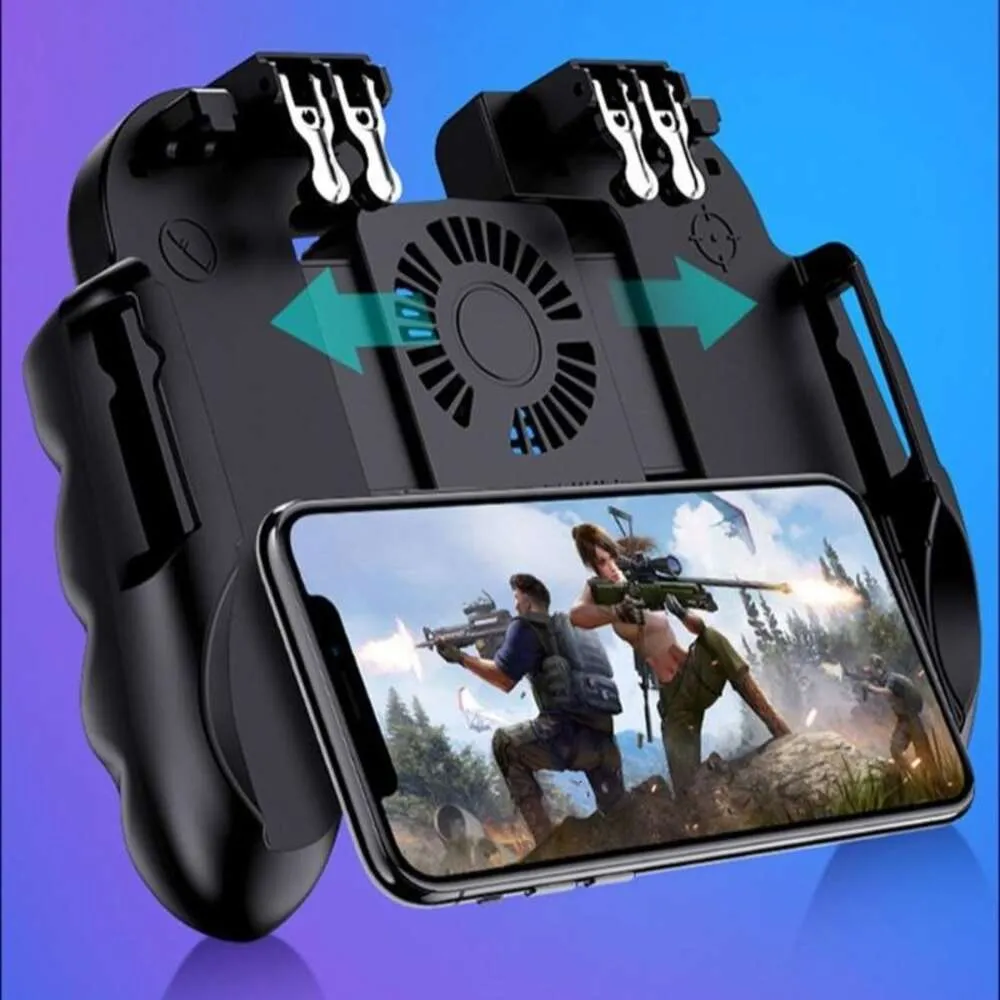 Gaming Controller Support Mobile gaming controller USB gamepad with cooler fan and six-finger ...