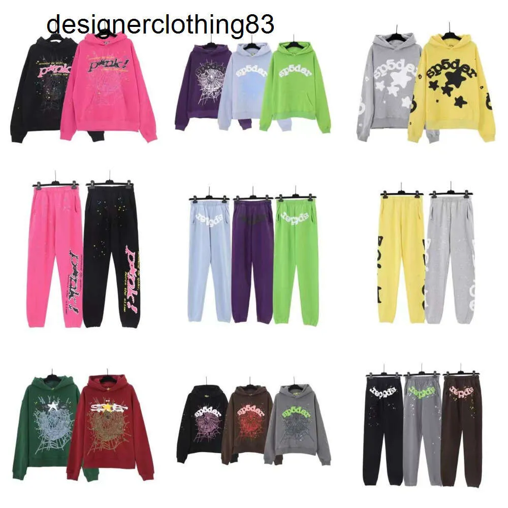 Sweats à capuche pour hommes Sweatshirts de Noël Hommes Sp5der Jeune Thug Angel Femme Mode 5555 Lettres Casual Spider Web Sweat à capuche Hip hop Puff Print Pulls