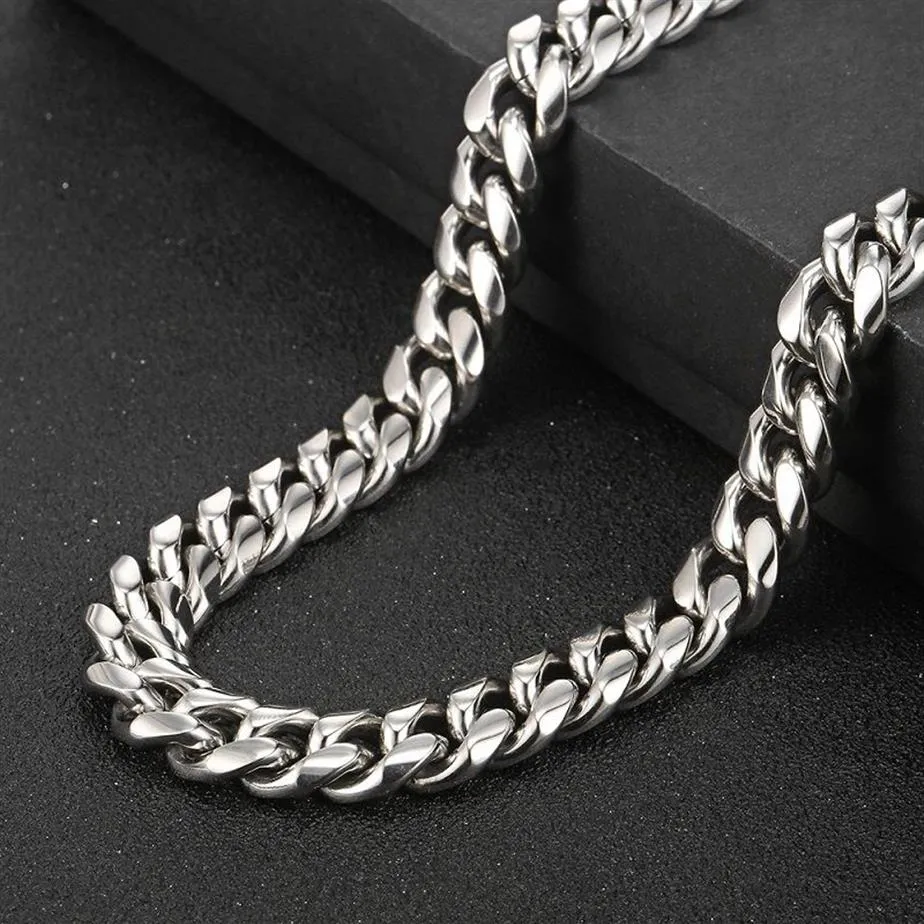 USENSET Ouro Aço Inoxidável Sólido Pesado 12mm Miami Cuban Curb Link Colar Corrente Embalado Hip Hop Jewelry224Y