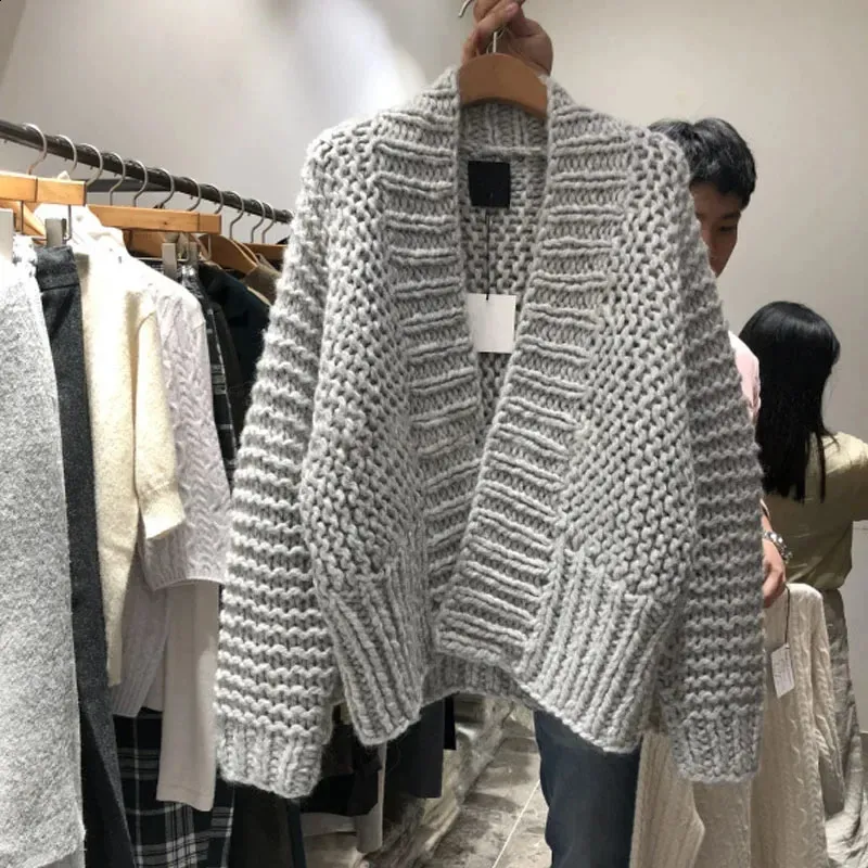 Maglioni da donna Zik Hekiy Colori Casual Cardigan larghi semplici le donne Autunno Inverno ly Maglione multiuso Cardigan a maniche lunghe con scollo a V 231116