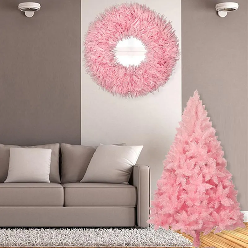 Kerstdecoraties Mini 60/90 cm roze boom Decoratief groen plantjaar Xmas Gift Home Office Mall El Garden Cabinet Decoratie