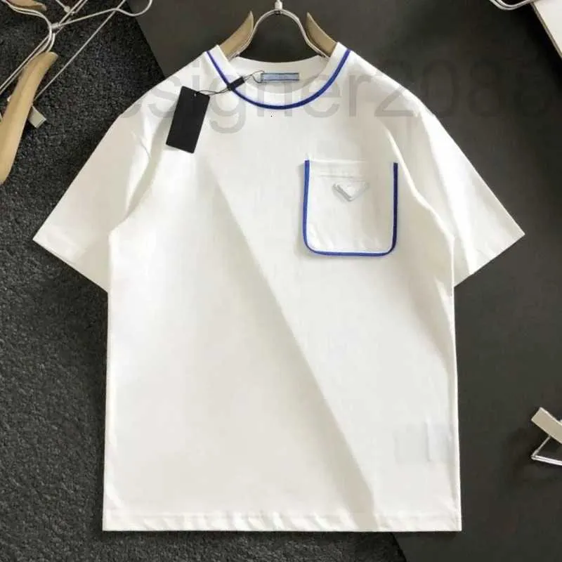 T-shirt da uomo T-shirt replica top originale nuova t-shirt a maniche corte T-shirt firmata uomo donna felpa in cotone tasca splicing pullover top girocollo T-shirt allentata ARQD