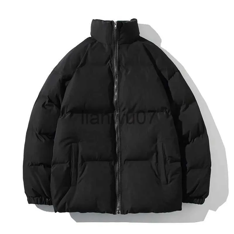 Men's Down Parkas 2023 veste d'hiver hommes Parkas épaissir manteau chaud hommes col montant couleur unie décontracté Parka femmes mode nouveau Streetwear mâle 5XL J231117