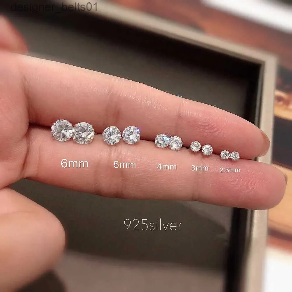 Stud 100% Real 925 Sterling Silver smycken Kvinnor Fashion Söta Tiny Clear Crystal CZ Studörhängen gåva för flickor tonåringar ladyl231117