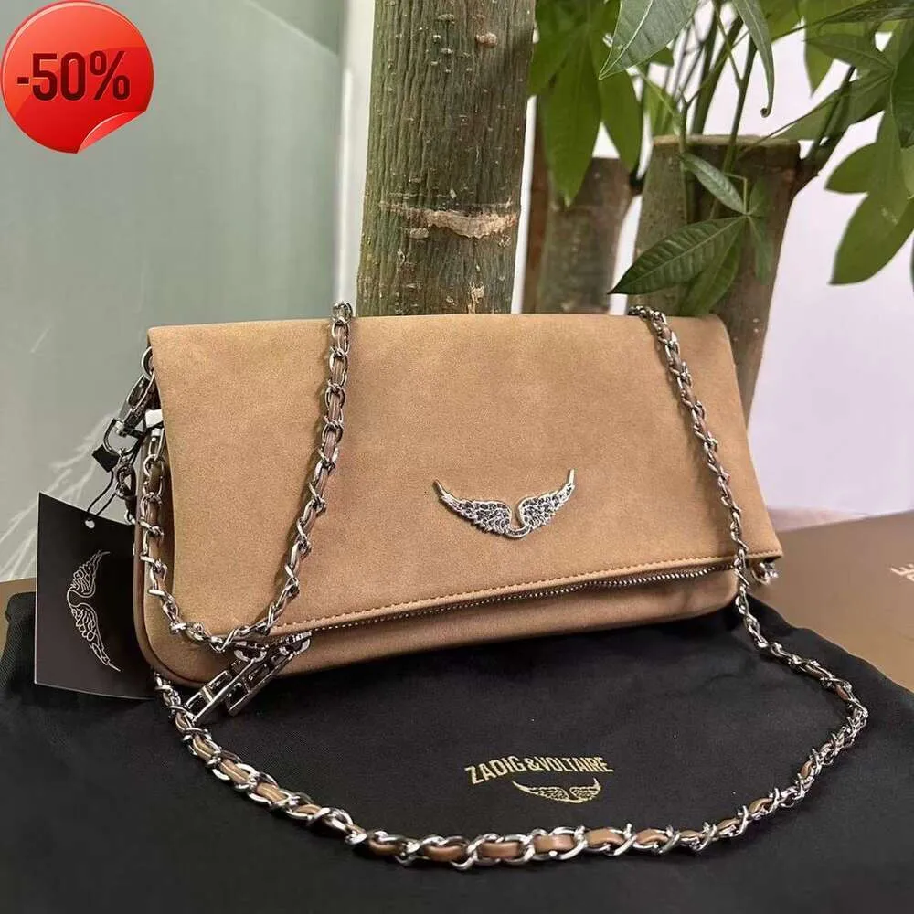 Zadig Voltaire Pochette Rock Swing Your Wings Torba do torby torebki projektant ramię Women Oryginalny skórzany łańcuch klapek luksusowy Cross Body Man Ba6