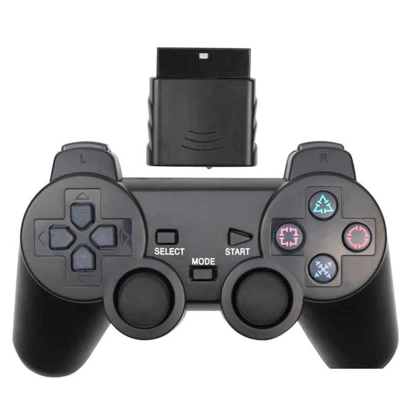 Controller di gioco Joystick per Sony Ps2 Controller wireless Trasparente Trasparente Gamepad Playstation 2 Joystick 2.4G Controle Supporto Blu Dh1Fr