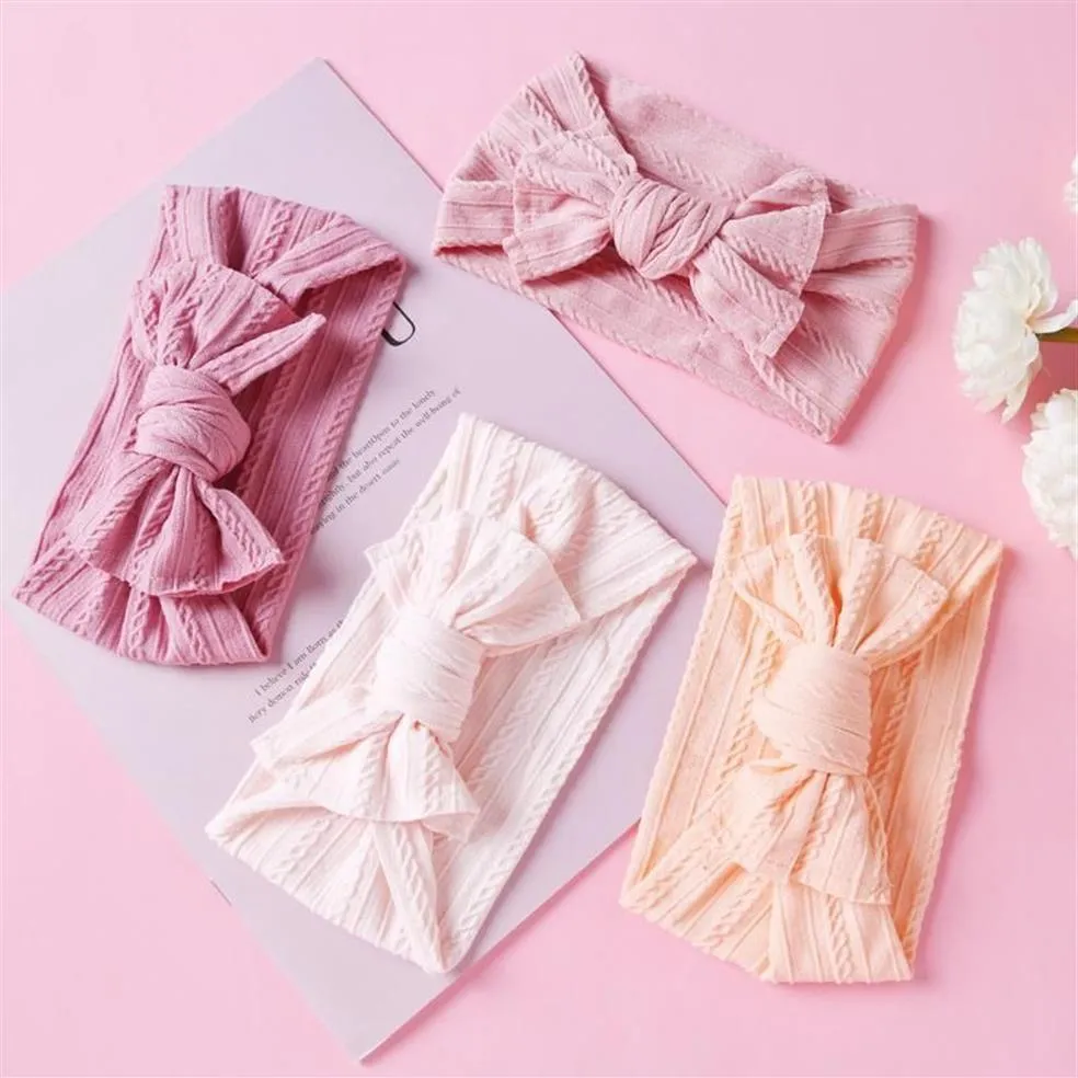 PCS Lot Born Baby Girlbed Bow Bow Bow Bow Knit Kolek szeroki nylonowy elastyczny opaska do włosów Prezent Prezent Po Props Akcesoria330t